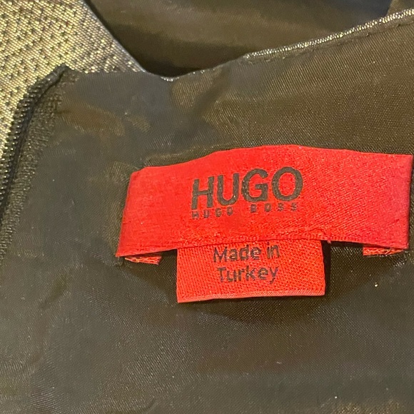 HUGO Hugo Boss silver-gray Kelisa dress sz 6 gunmetal - Picture 10 of 12